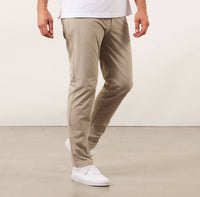 model showing side of the Around The Clock Pants in khaki